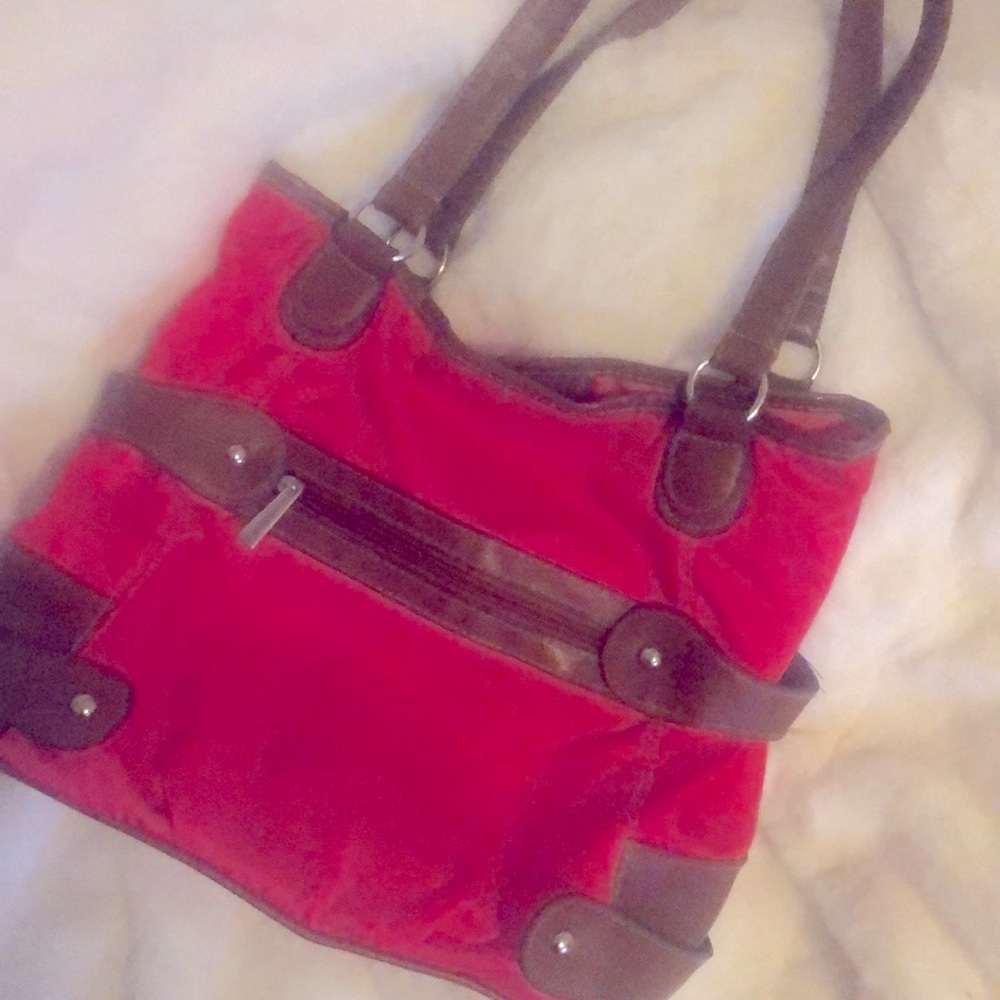 Pink and brown leather